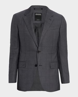 Men's Tonal Plaid 15milmil15 Wool Suit