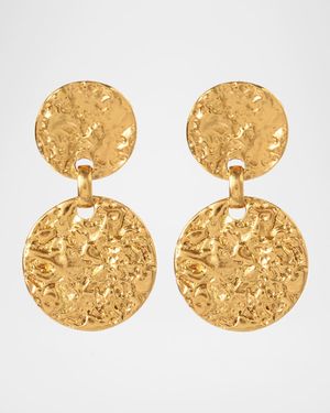 Textured Disc Drop Earrings