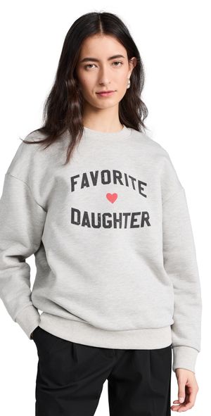 Favorite Daughter Favorite Daughter Heart Logo Sweatshirt Heather Grey XL
