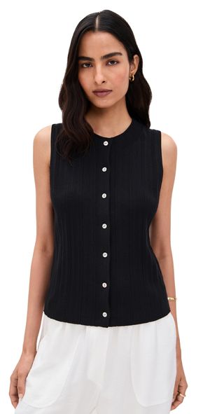 Vince Button Up Sweater Shell Off White S