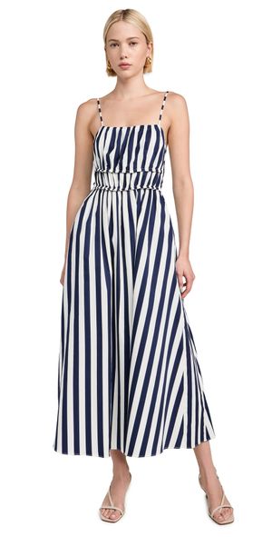 English Factory Stripe Sleeveless Maxi Dress Navy/White S
