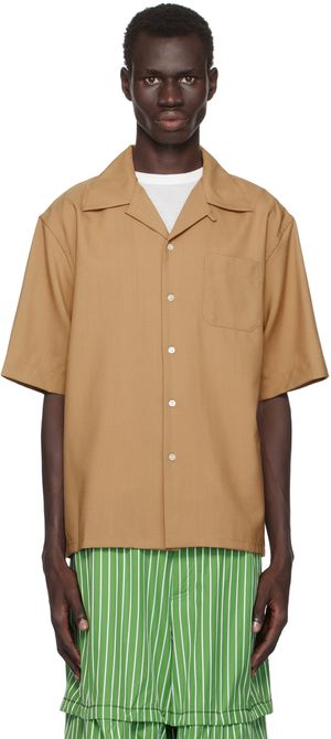 Marni Chemise brune en laine froide