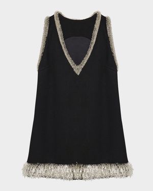 Darcy Sleeveless Bead-Trim Mini Dress