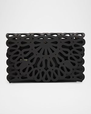 McCall Laser Cutout Leather Clutch Bag