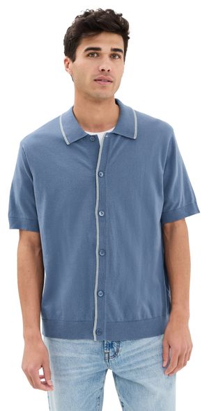 NN07 Nolan Button Down Sweater Polo Bering Sea XL