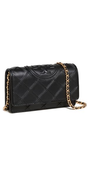 Tory Burch Fleming Soft Chain Wallet Black One Size