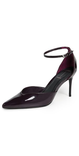 Black Suede Studio Darcie Heels 80mm Dark Plum Patent Leather 37