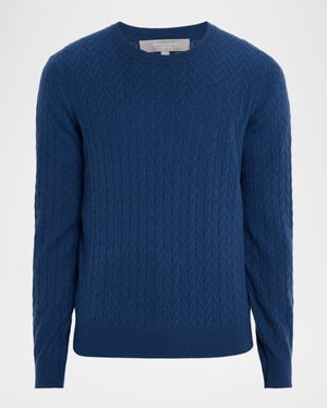 Men's Cashmere Zigzag Knit Crewneck Sweater