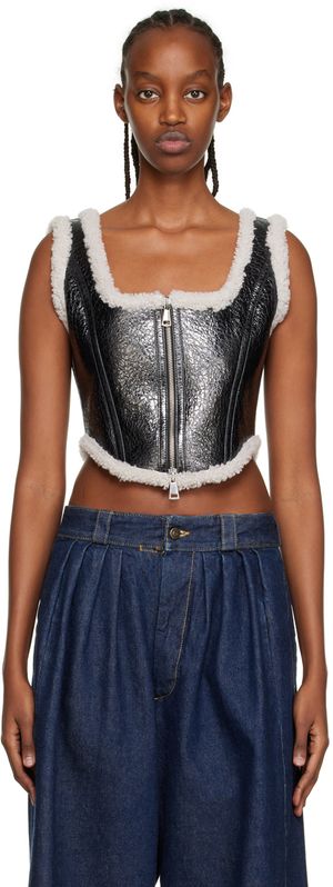 Jean Paul Gaultier Black 'The Laminated' Leather Tank Top