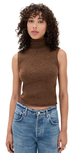 Joe's Jeans The Stevie Sleeveless Roll Neck Sweater Cinnamon M