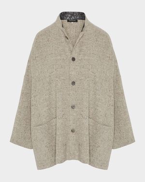 Wide Longer-Back Mandarin Jacket (Long Length)