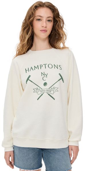 Original Retro Brand Hamptons Inside Out Fleece Sweatshirt Antique White L