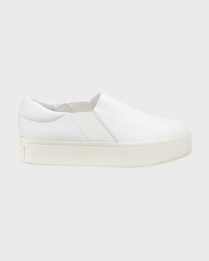 Warren Leather Platform Skate Sneakers, Plaster White