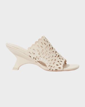 Shadow Laser-Cut Leather Mules