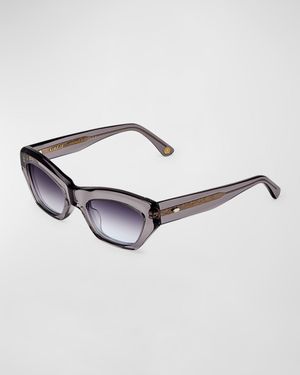 Concept 3 Gray Acetate Cat-Eye Sunglasses
