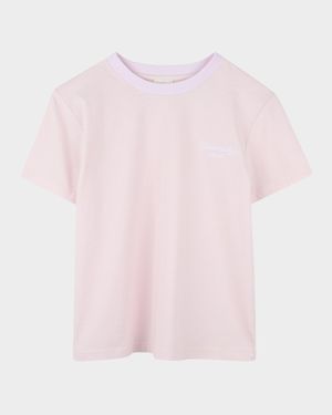 Girl's Script Logo-Print T-Shirt, Size 4-6
