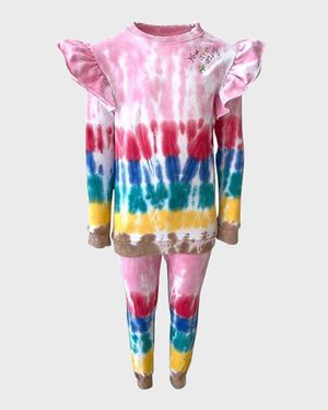 Girl's You Are Amazing Tie-Dye 2-Piece Shirt Set, Size 2-14