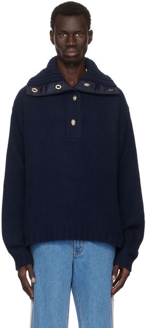 Wales Bonner Navy Celeste Knit Sweater