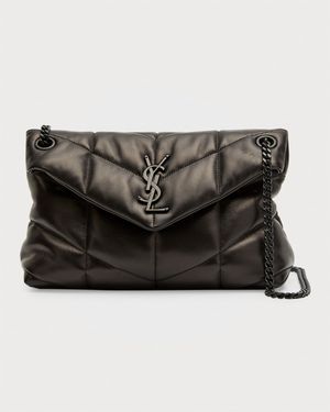 Lou Puffer Small YSL Shoulder Bag in Quilted Leather