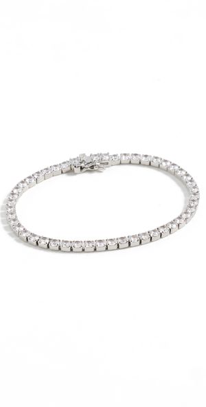 SHASHI Medium Tennis Bracelet Silver One Size