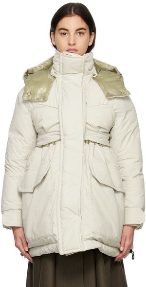sacai Blouson rembourré blanc cassé