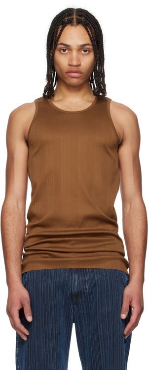 RAINMAKER KYOTO Tan Random Rib Tank Top