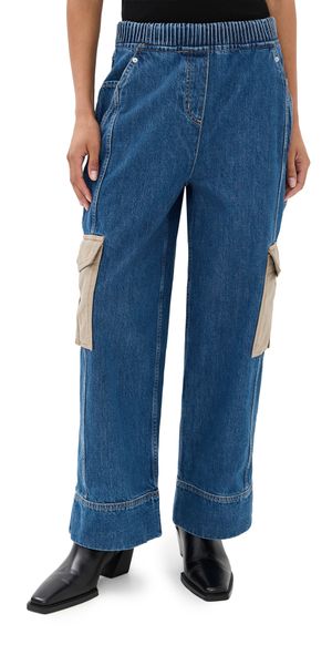 3.1 Phillip Lim Denim Patchwork Pull On Jeans Indigo Multi XS
