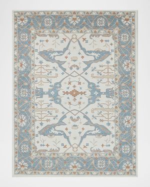 Claremont Hand-Tufted Light Blue Oushak Rug, 12' x 15'