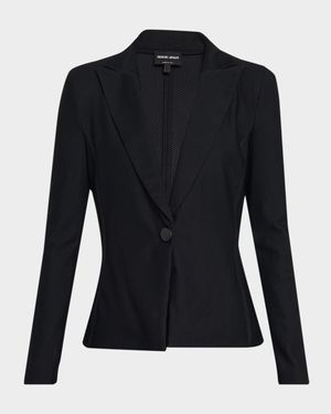 Rice Stitch Jersey Single-Breasted Jacket