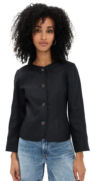 Alex Mill Lena Blazer In Linen Black L