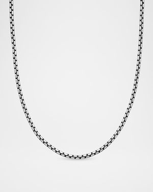 Men's Box Chain Necklace in Silver, 2.7mm, 26"L