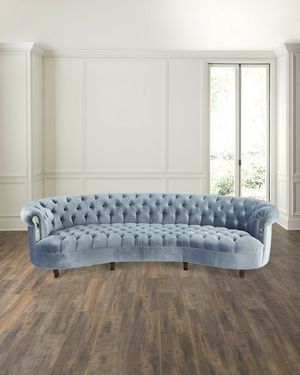 Rebecca Mirrored Tufted Sofa 122"