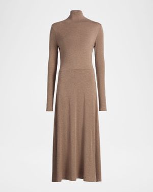 Long-Sleeve Jersey Midi Dress