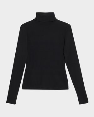 Valeria Rib-Knit Turtleneck Top