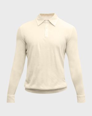 Men's Cashmere-Silk Polo Sweater