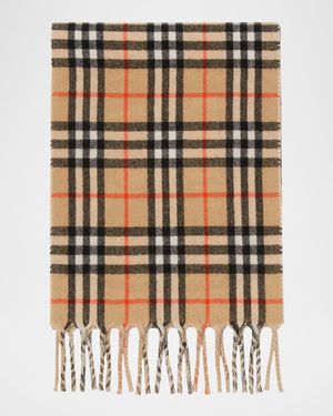 Reversible Cashmere Knight Stamp and Check Scarf