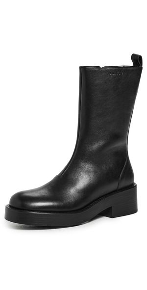 Courrèges Rider Leather Boots Black 36
