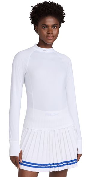 RLX Ralph Lauren Recycled Peached Airflow Long Sleeve Base Layer Ceramic White XS