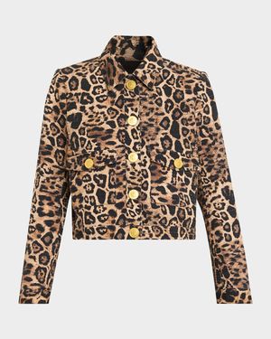 Nyx Leopard Tweed Cropped Jacket