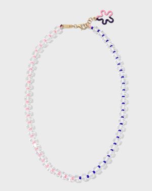 B Multi Beaded Necklace with Rock Crystal