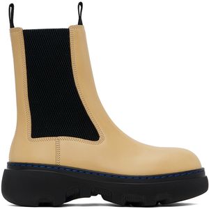 Burberry Yellow Leather Creeper Chelsea Boots