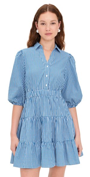 Playa Lucila Collared Dress Blue Gingham L