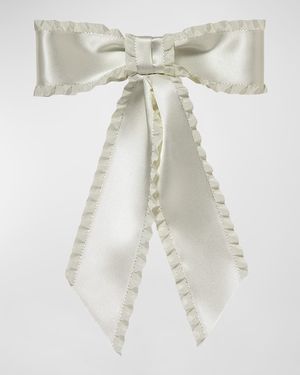 Harper Pleated Satin Bow Barrette