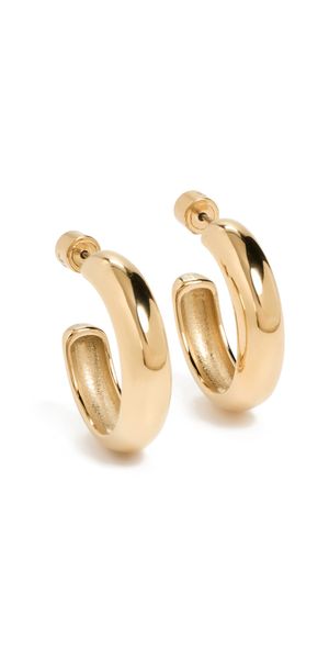 Jenny Bird Medium Staple Hoops High Polish Gold One Size
