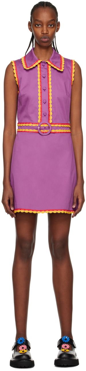 Moschino Purple Belted Minidress