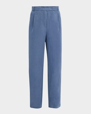 Straight-Leg Twill Pants