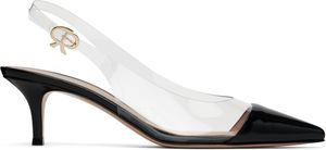 Gianvito Rossi Black Plexi Sling 55 Heels