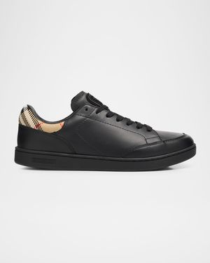 Men's Set Leather & Check Low-Top Sneakers