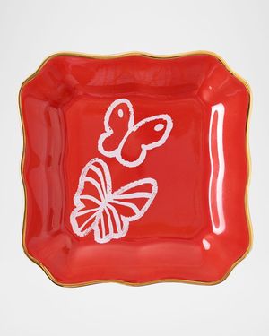 Coral Butterfly Portrait Plate