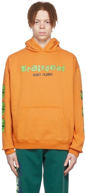 Brain Dead Pull à capuche orange en coton